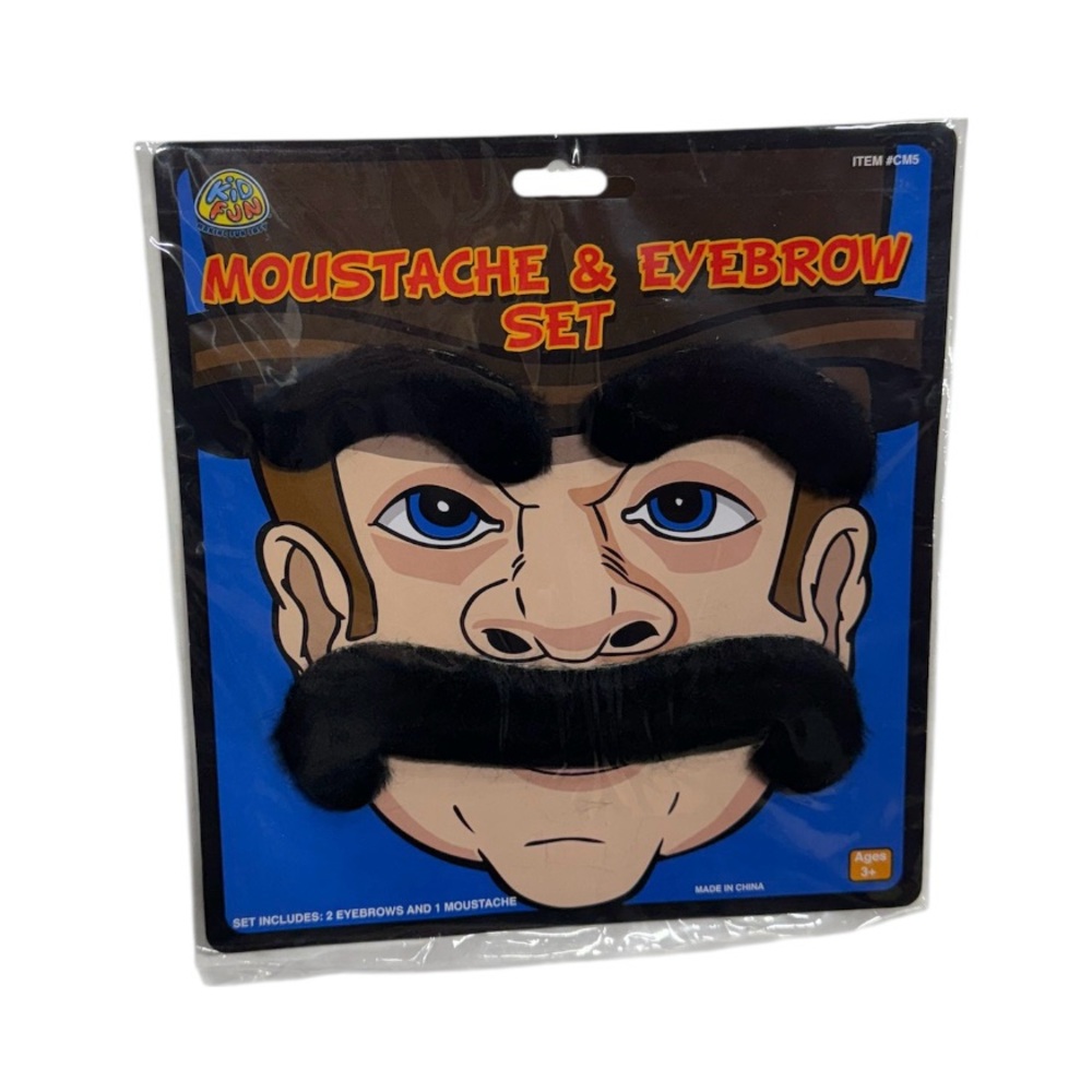 Kid fun brand moustache & eyebrow set brand new in package never opened or worn!